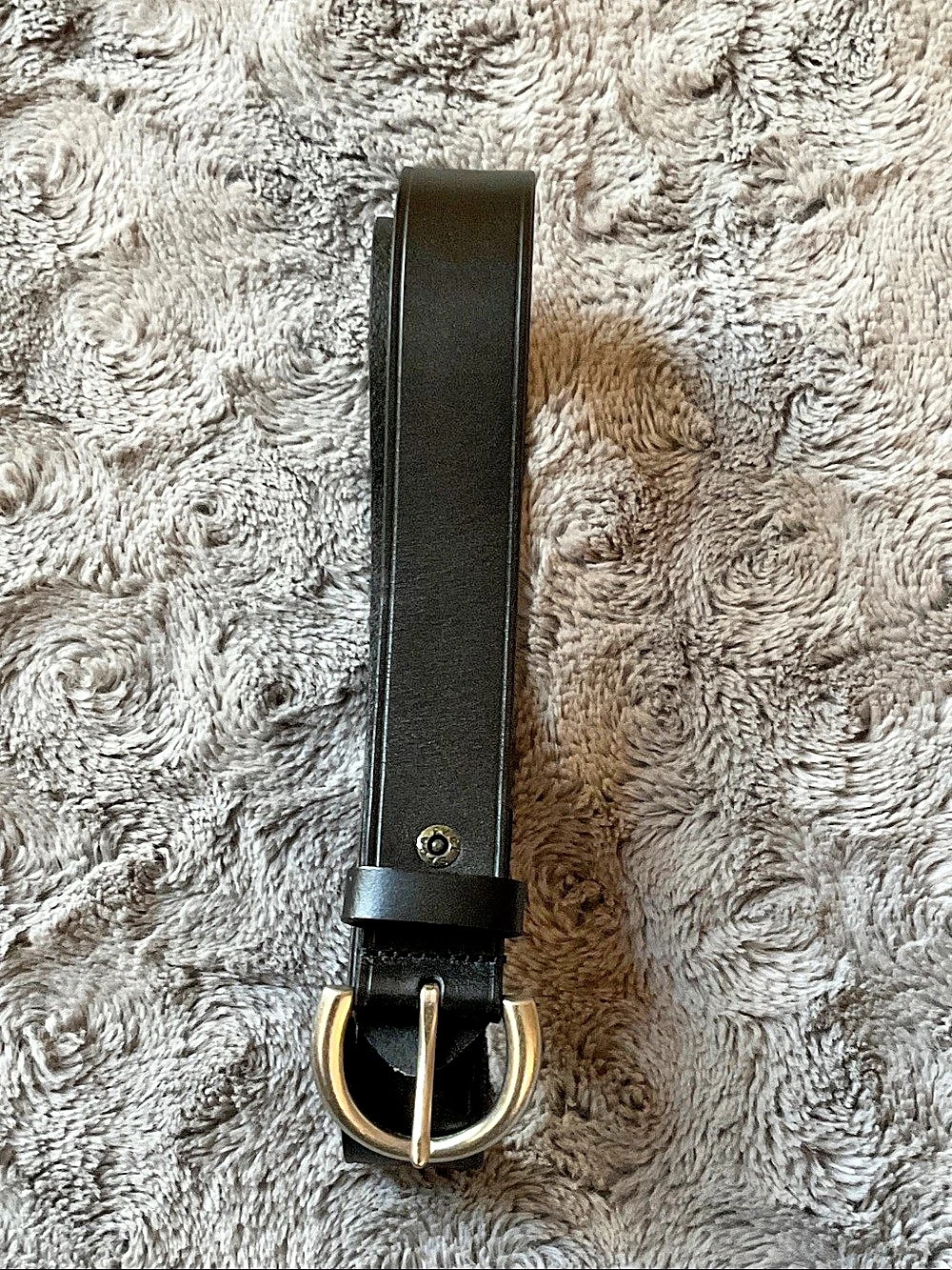 Levi Women Round Cut Edge Logo Loop Jean Belt Black Small